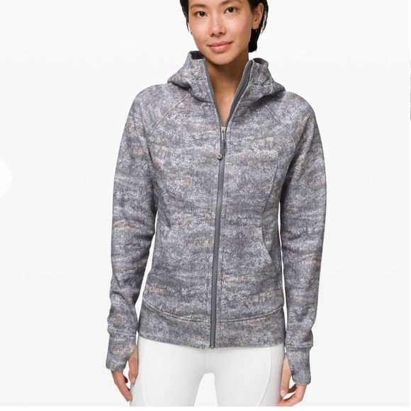 lululemon **SCUBA** Frozen Vista Alpine White Multi Hoodie Sz 4 - Picture 1 of 9